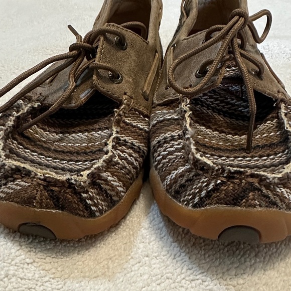 Twisted X Women's Brown Striped Boat Shoes - Picture 5 of 11